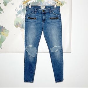 Current Elliot‎ Jeans Size 27 Skinny Stiletto Biker Adored Destroy Blue Denim